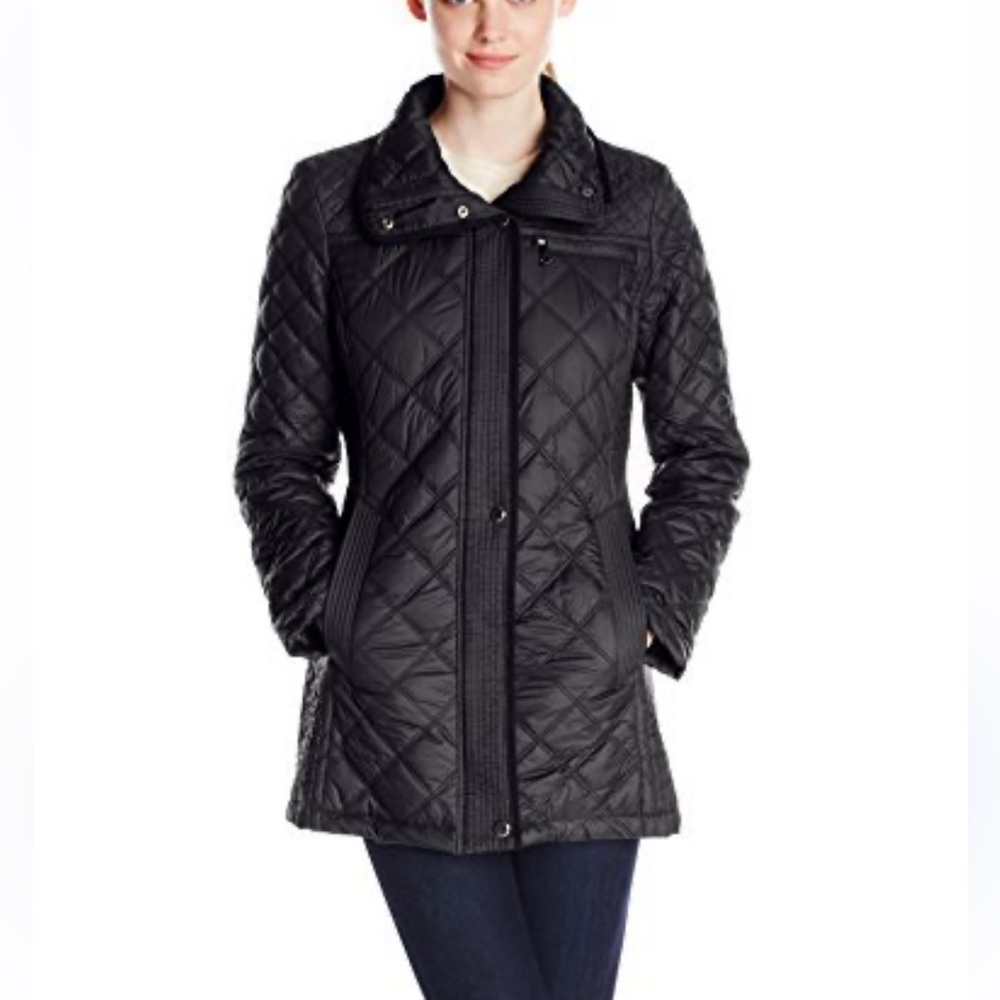 Marc New York by Andrew Marc Fay Mixed Box-Quilt Jacket sz S Deep Green